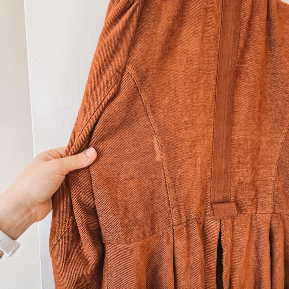 Free People Flared Sleeve Blazer Jacket with Lace, Tobacco Brown Size Medium - Picture 7 of 12